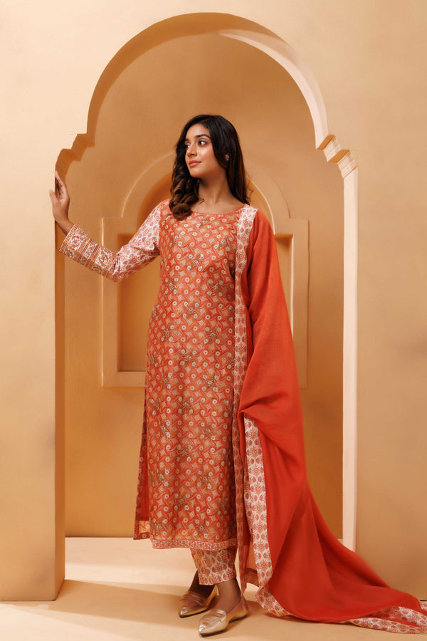 Sunehri straight kurta set