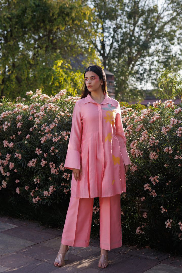 Pink Carnation flared short tunic set