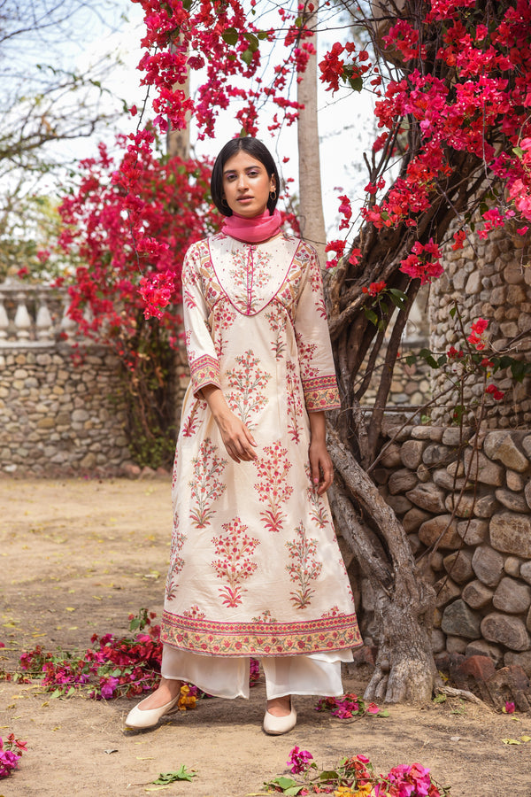 Bougainvillea vintage kurta