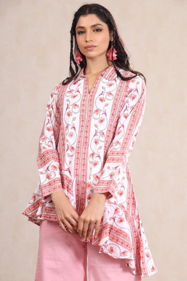 Pink Frill Tunic Set