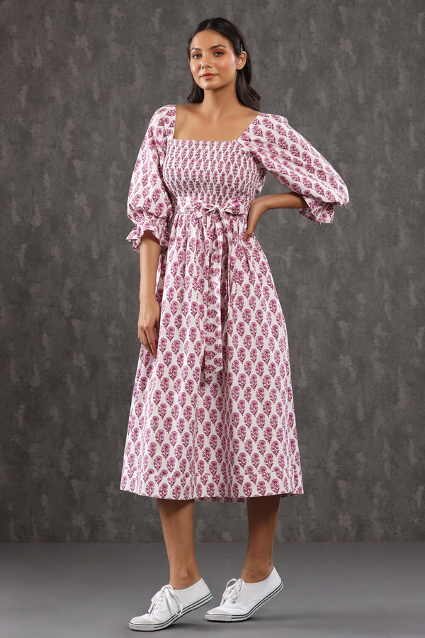 Fairy foxglove smock wrap dress