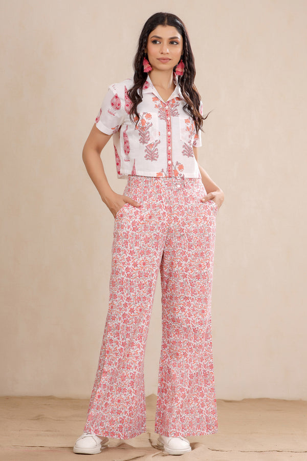 Gulabi motif shirt bell bottoms set