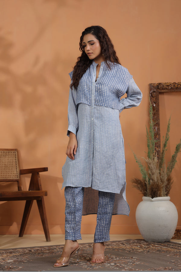 Sky gilet kurta set