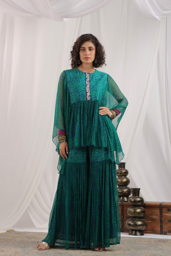 Whispering grace sharara set